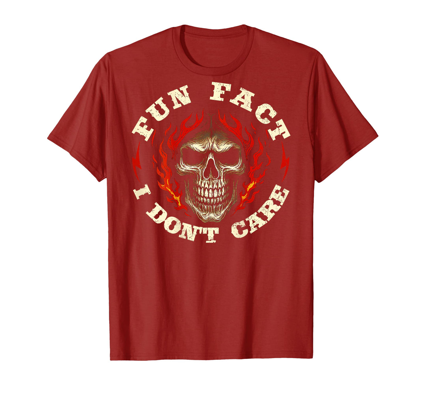 (ON Back) Fun Fact I Don't Care Funny Skeleton Saying Quote T-Shirt