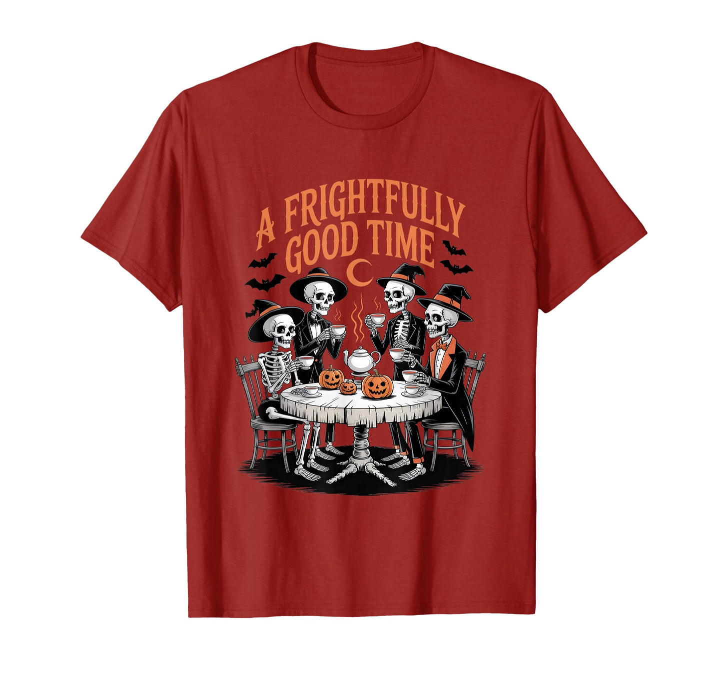 A Frightfully Good Time Tea Party Spooky Skeletons Halloween T-Shirt
