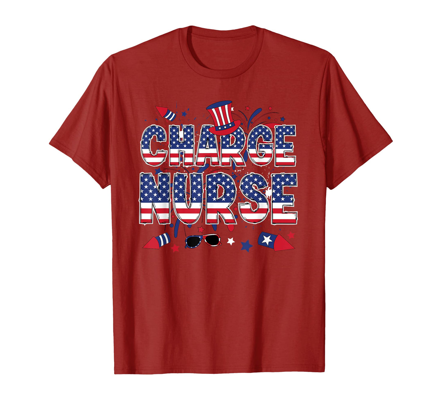 4th Of July Charge Nurse American Flag Charge Nursing T-Shirt