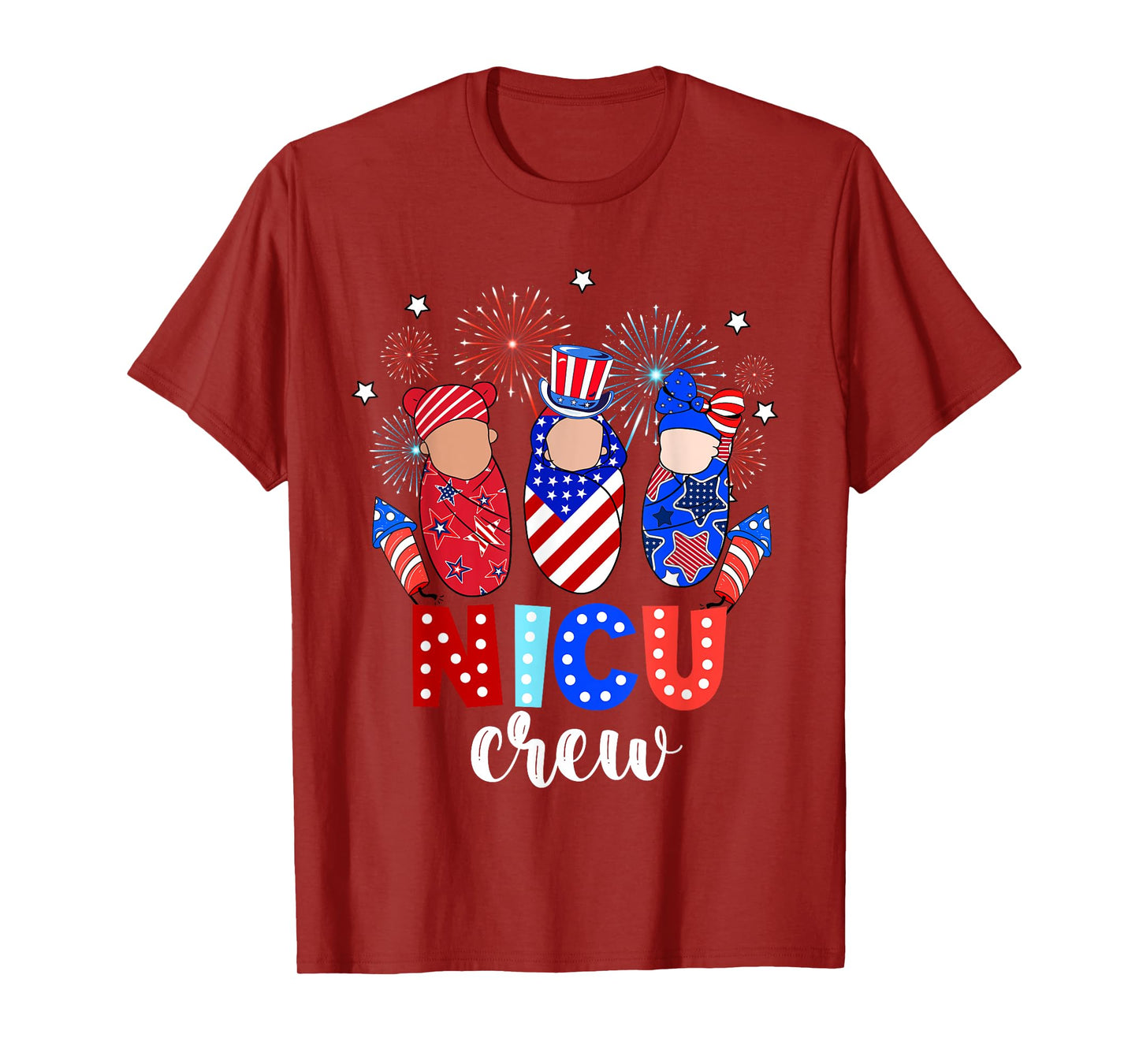 4th Of July NICU Crew NICU Nurse Fireworks T-Shirt