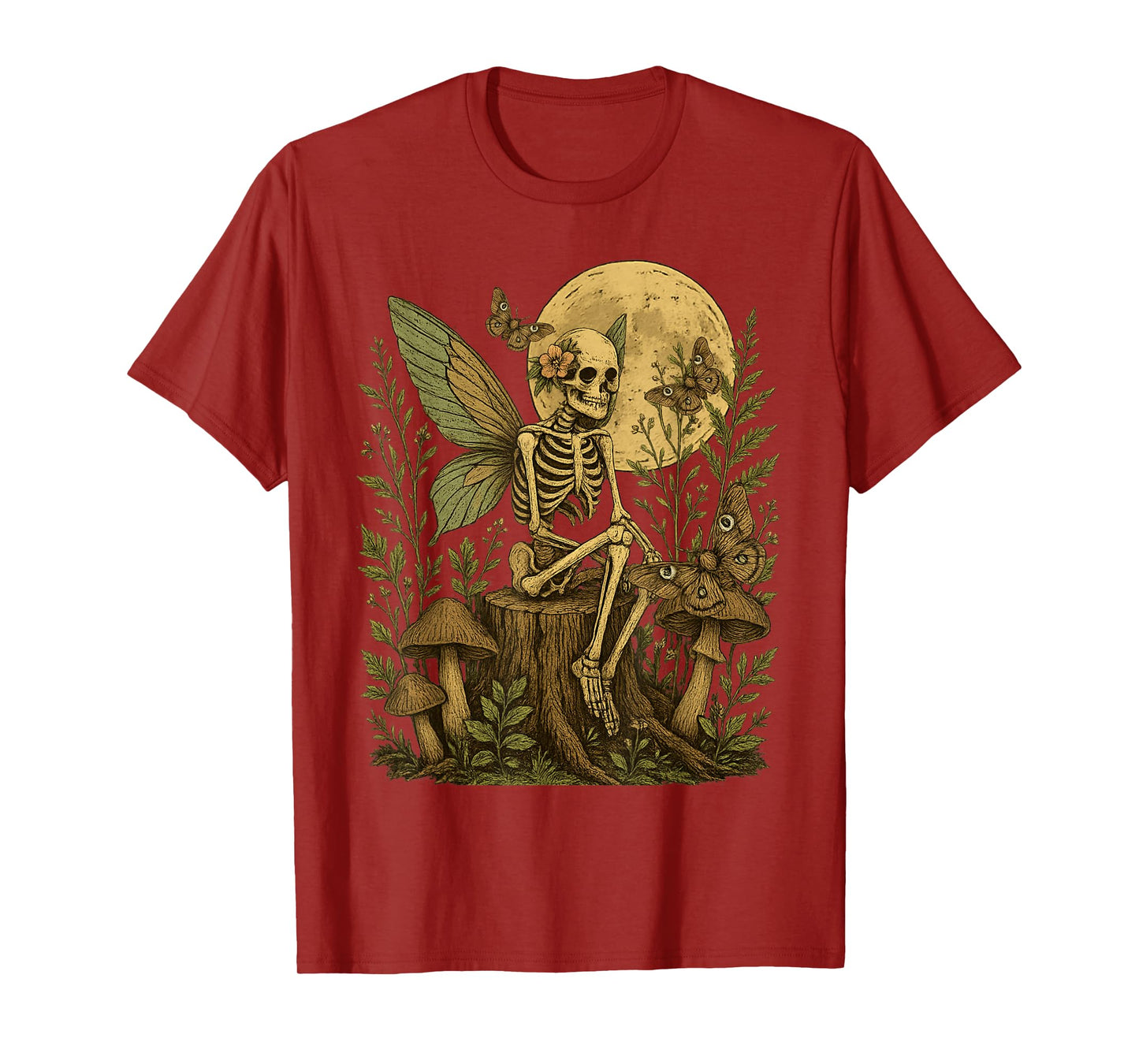 Fairy Grunge Fairycore Aesthetic Butterfly Moth Skeleton T-Shirt