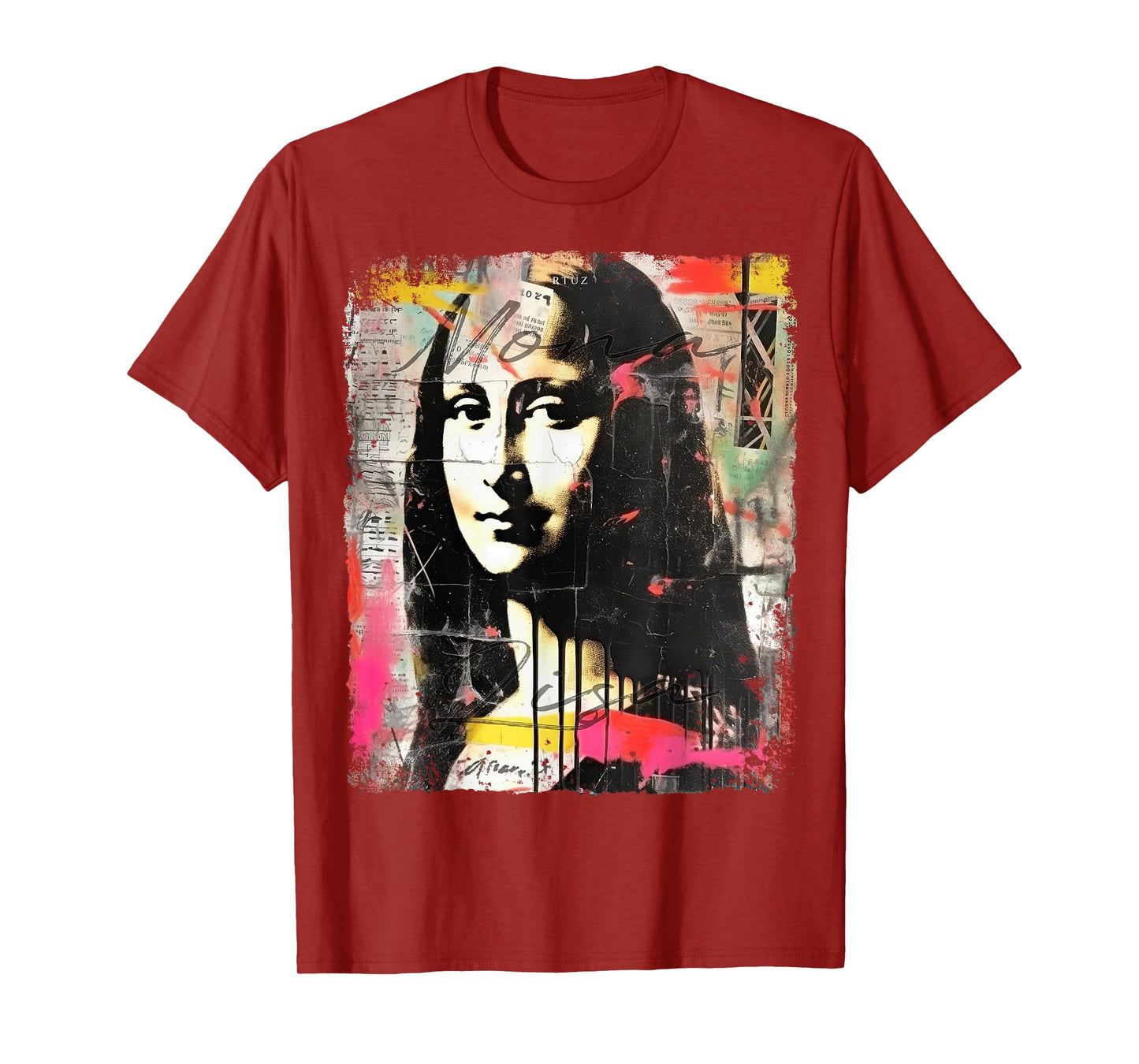Abstract Graffiti Art Leonardo Da Vinci Art Mona Lisa T-Shirt