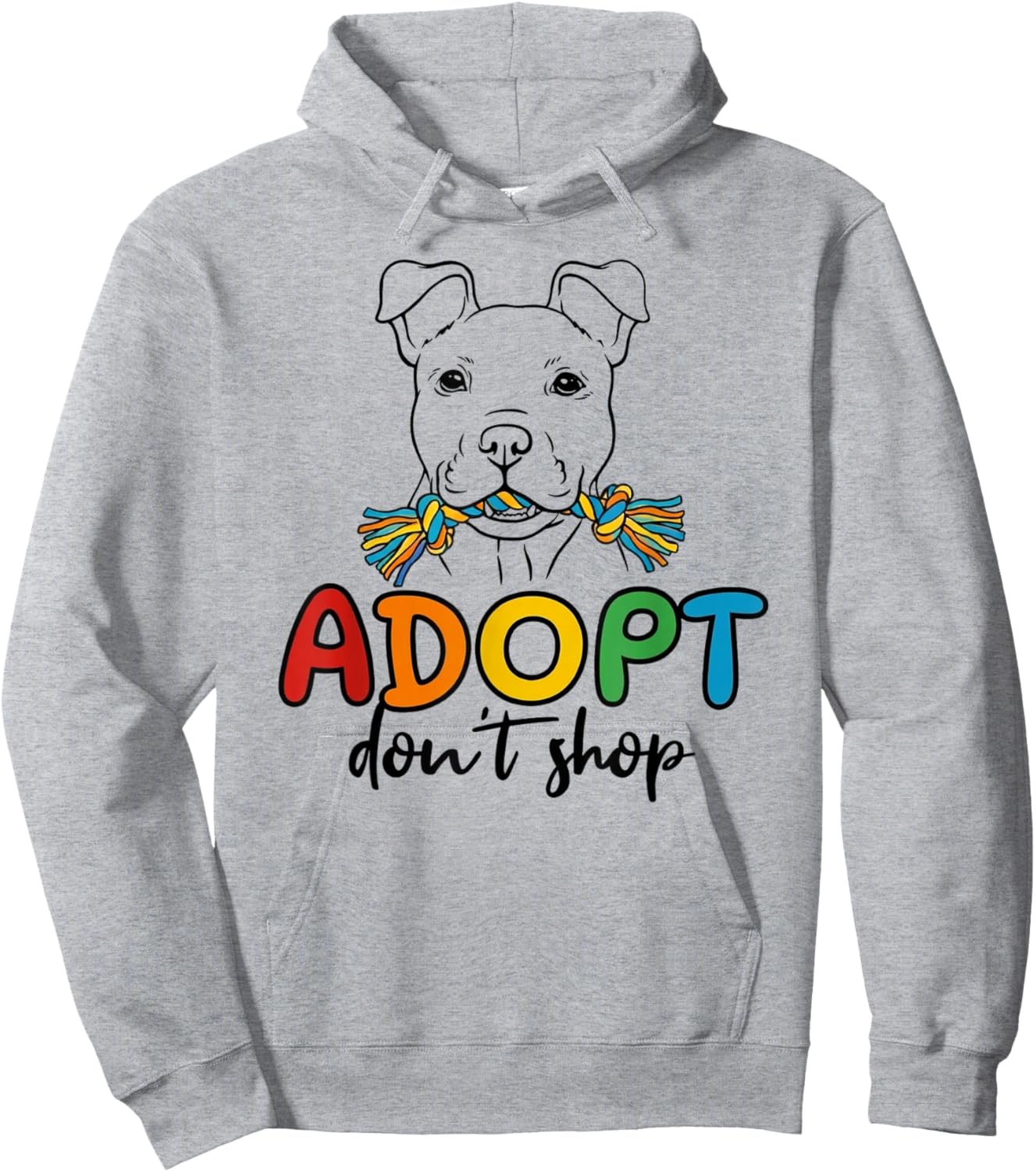 Adopt Don't Shop Rescue Awareness, Colorful Cute Rescue T-Shirt Hoodie - Hoodie | Ash