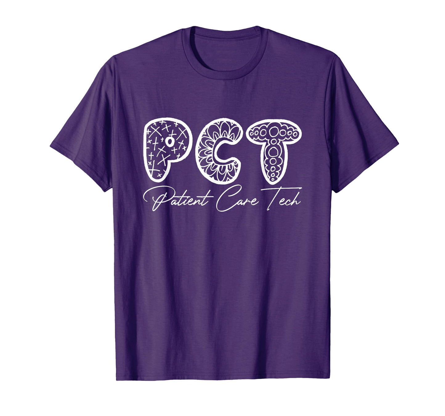 PCT Patient Care Tech Floral Style For Nurse Week T-Shirt