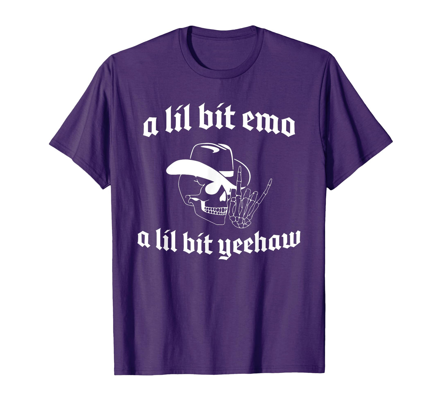 A Lil Bit Emo A Lil Bit Yeehaw Skeleton Howdy Western T-Shirt