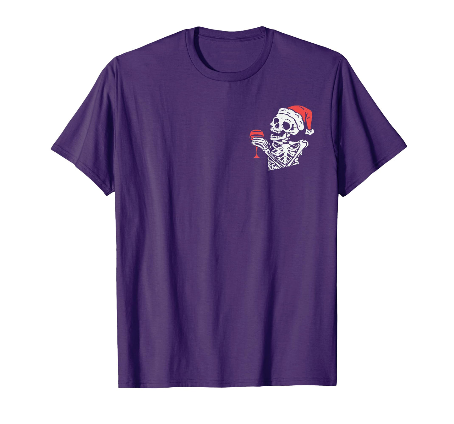 (2 Sided) Skeleton Full of Holiday Spirit Christmas T-Shirt