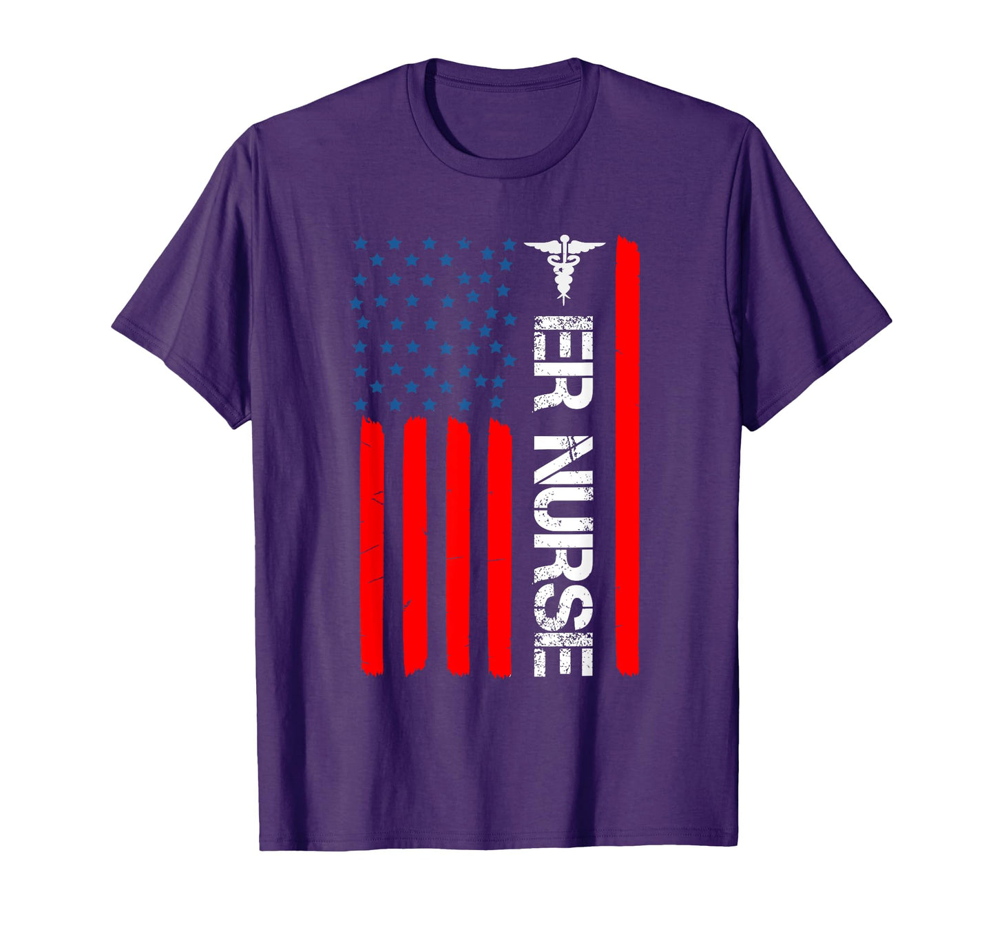 4th of July RN Patriotic ER Nurse Shirt Retro American Flag T-Shirt for Women Kids Men