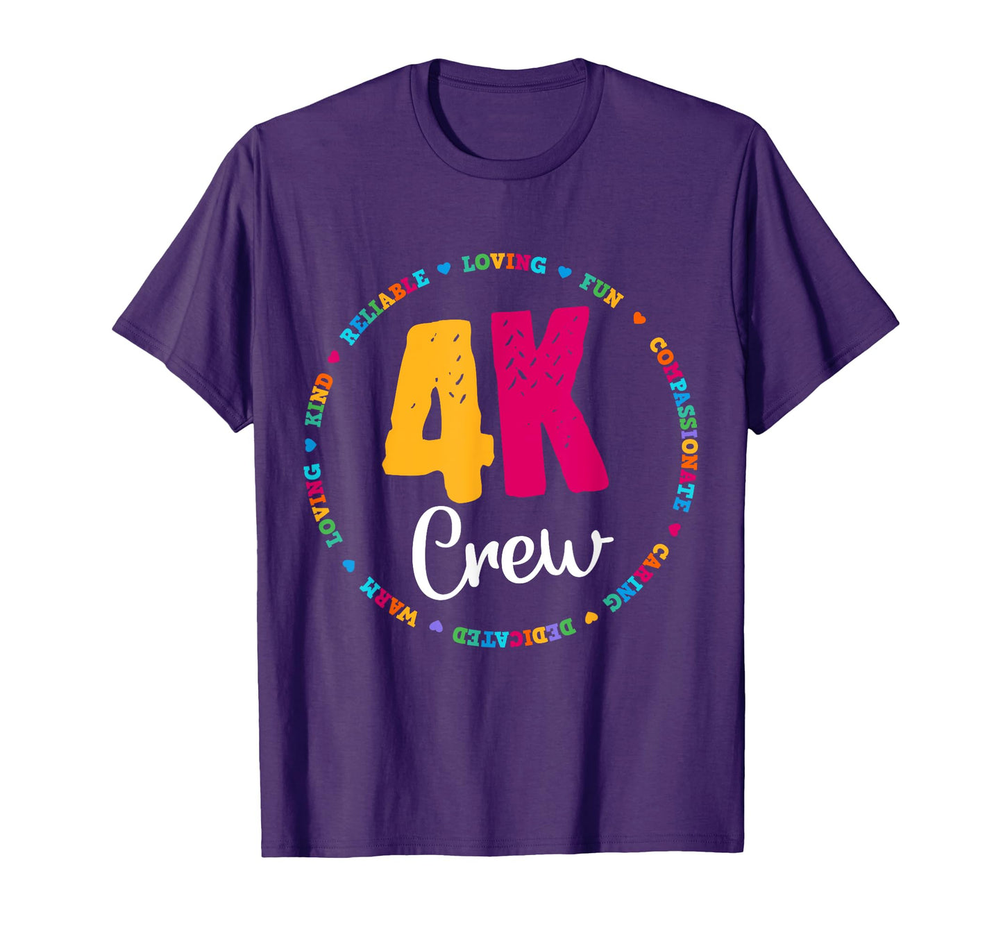 4K Crew Squad Team Teacher Kindergarten Kinder Elementary T-Shirt