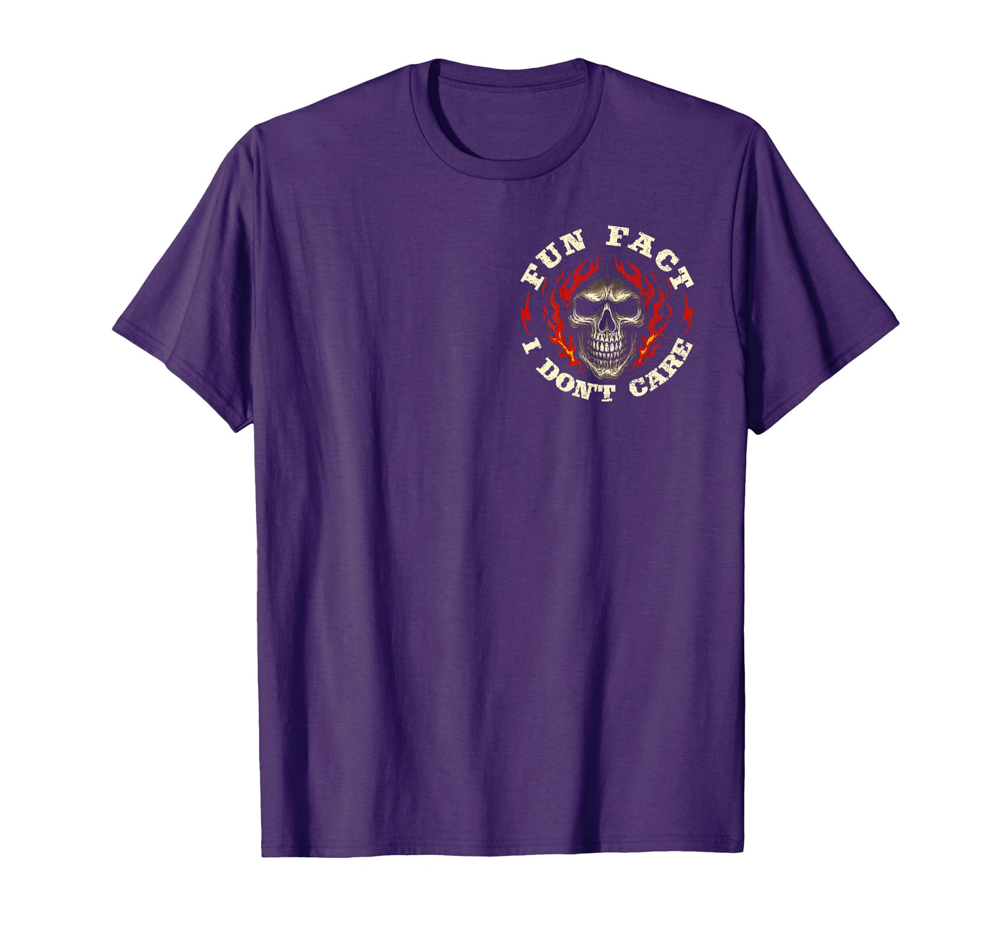 (2 Sided) Fun Fact I Don't Care Funny Skeleton Saying Quote T-Shirt