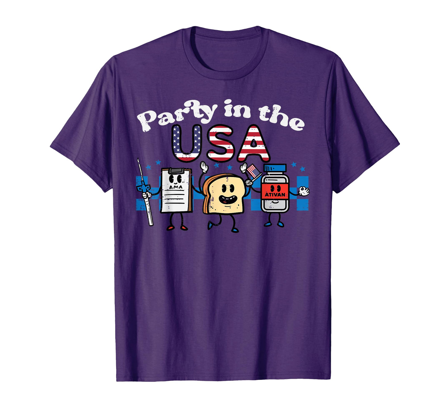 4th July Nurse Party USA Ativan Scrub Top Patriot Women Men T-Shirt
