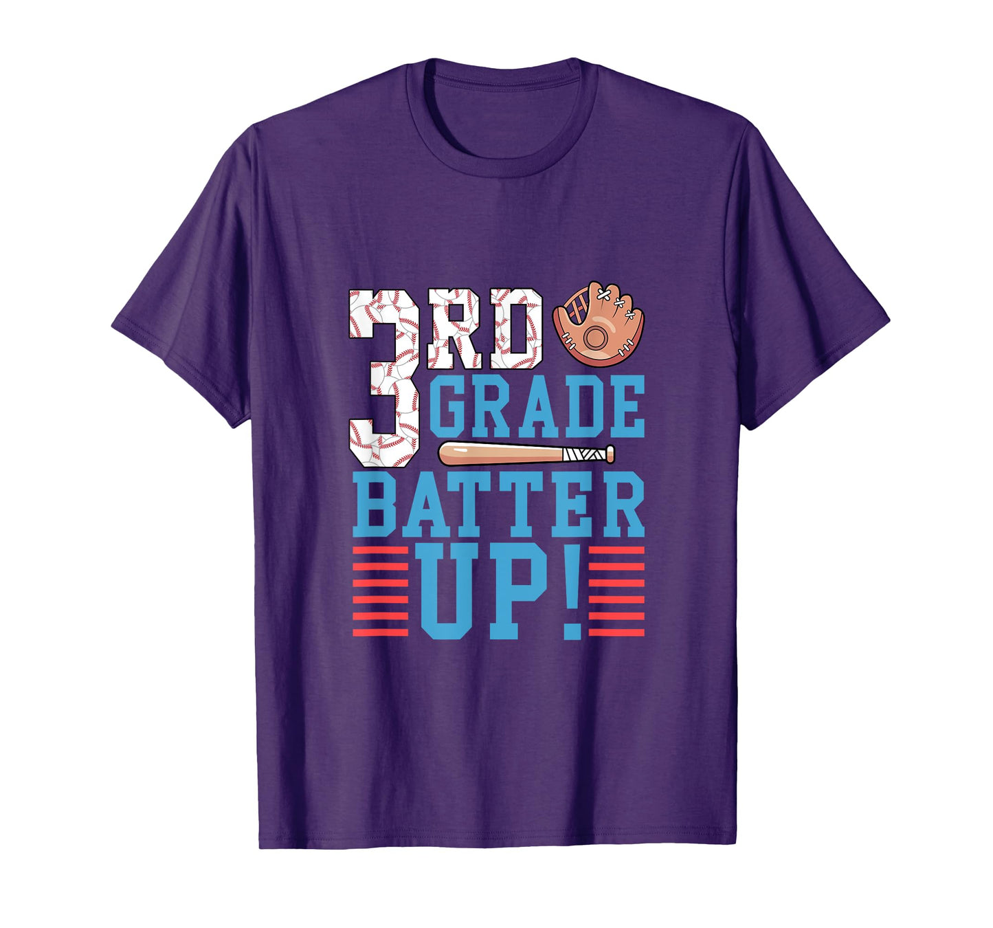 3rd Grade Back To School Shirt 3rd Grade Batter Up Baseball T-Shirt