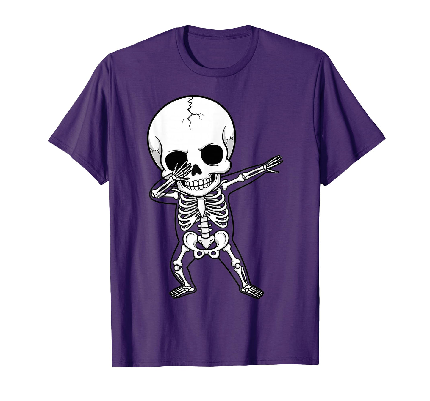 abbing Skeleton Cartoon Big Skull Funny Halloween T-Shirt