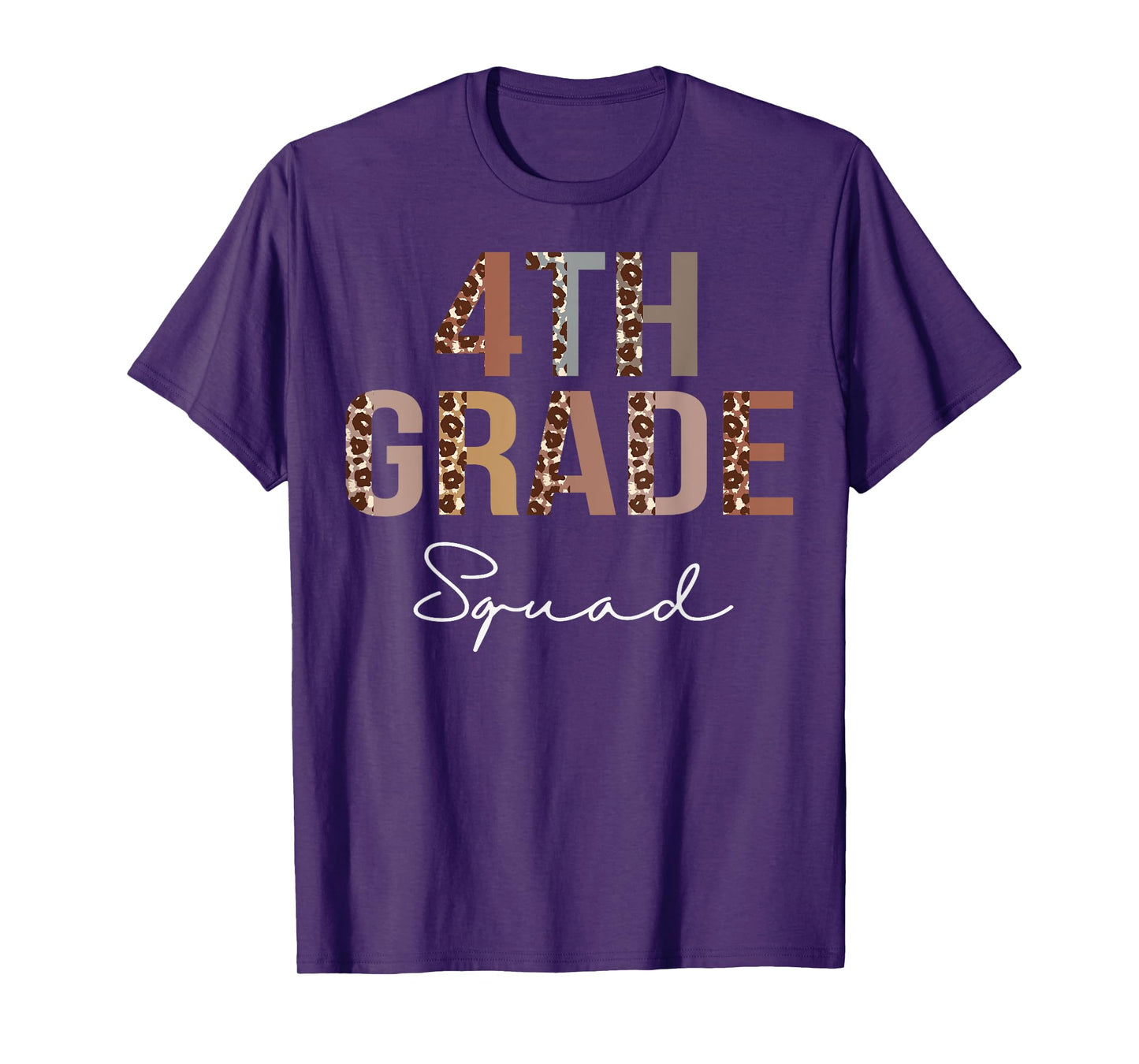 4th Grade Squad Leopard Back to School Women Teachers T-Shirt