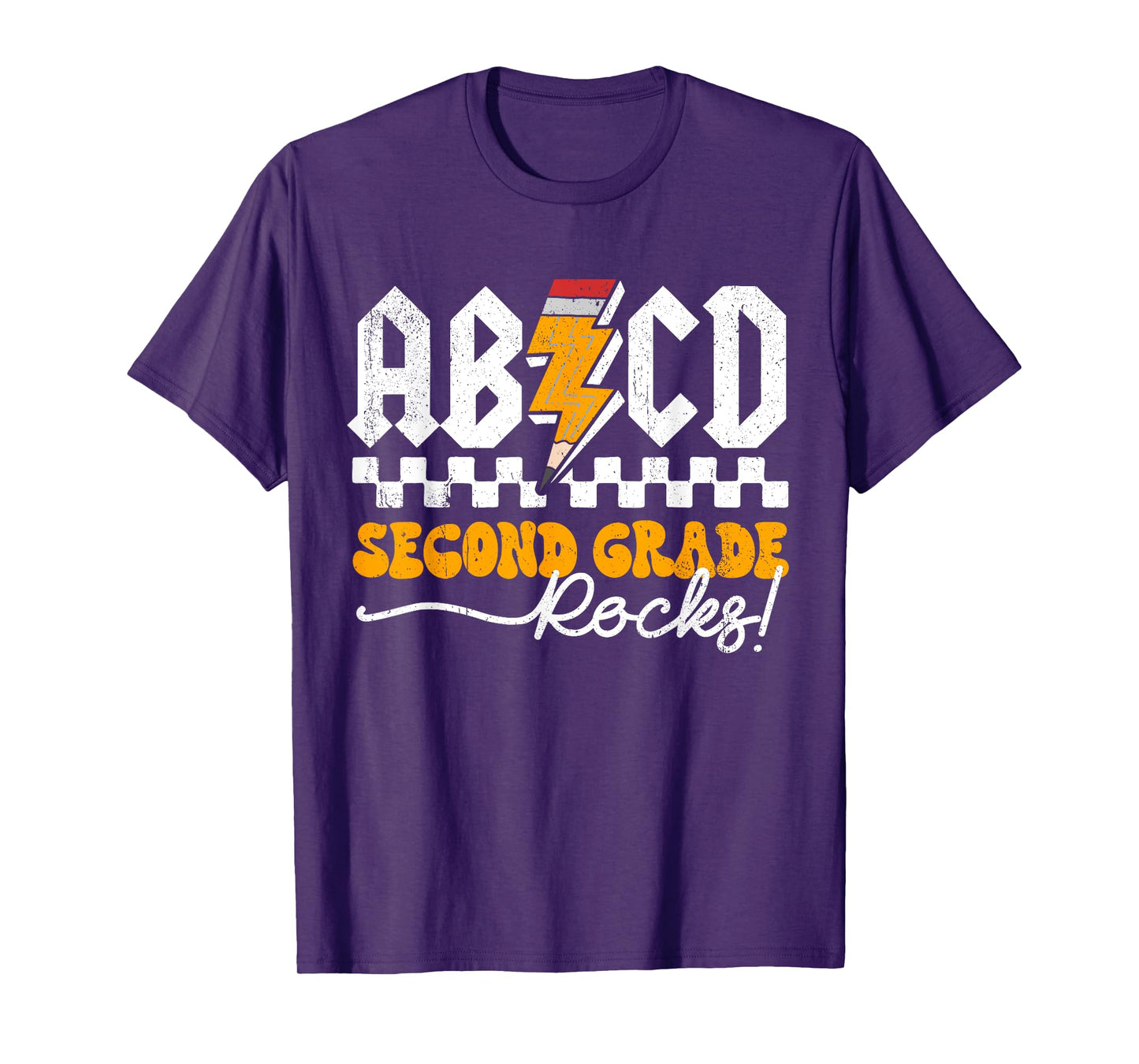 AB CD Second Grade Rocks 2nd Grader Teacher Boys Girls Kids T-Shirt