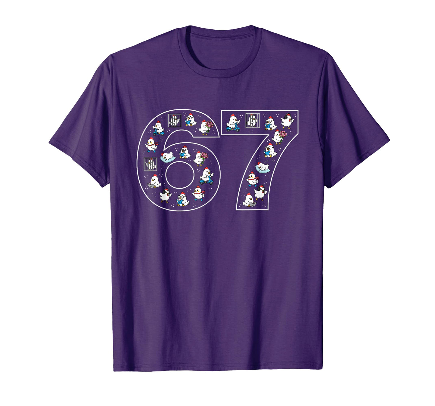 67 Six Seven Chicken Farm Rooster f caw f T-Shirt