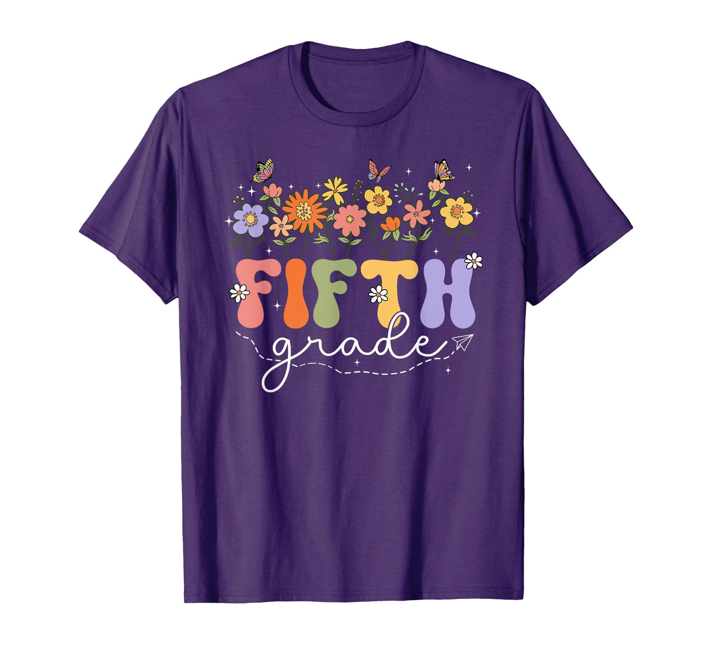 5th Fifth Grade Teacher Wildflower Back To School Floral T-Shirt