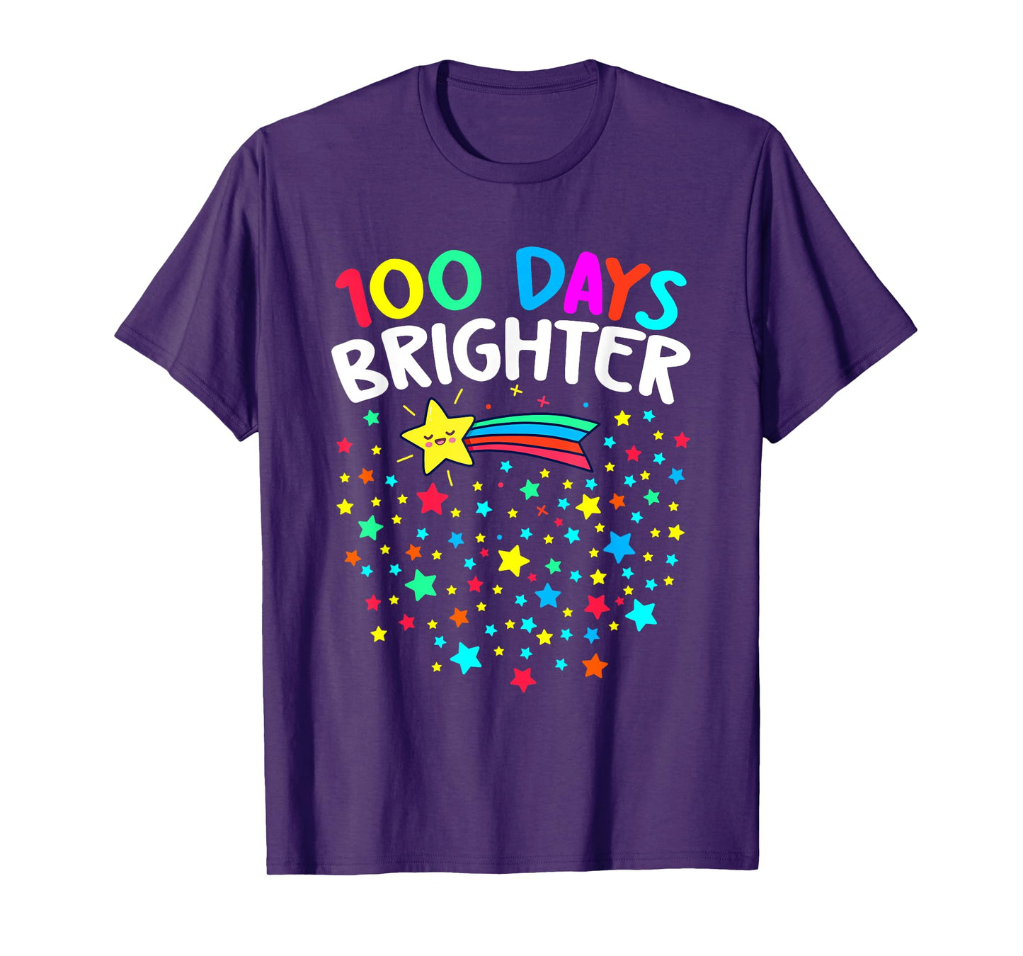 100 Days Brighter Happy 100 Days Of School Teachers Kids T-Shirt