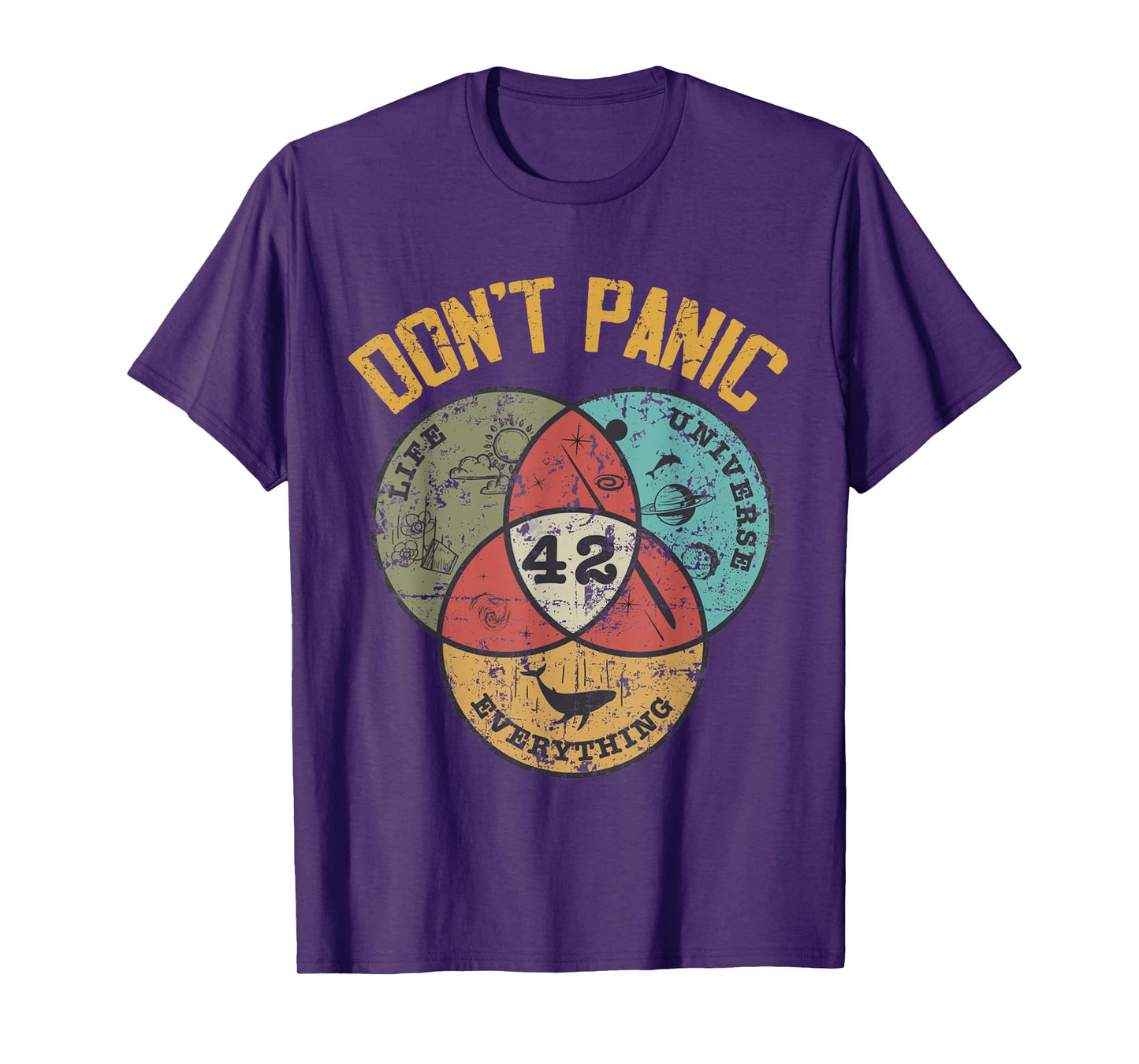 42 Answer to Life The Universe And Everything Don't Panic T-Shirt