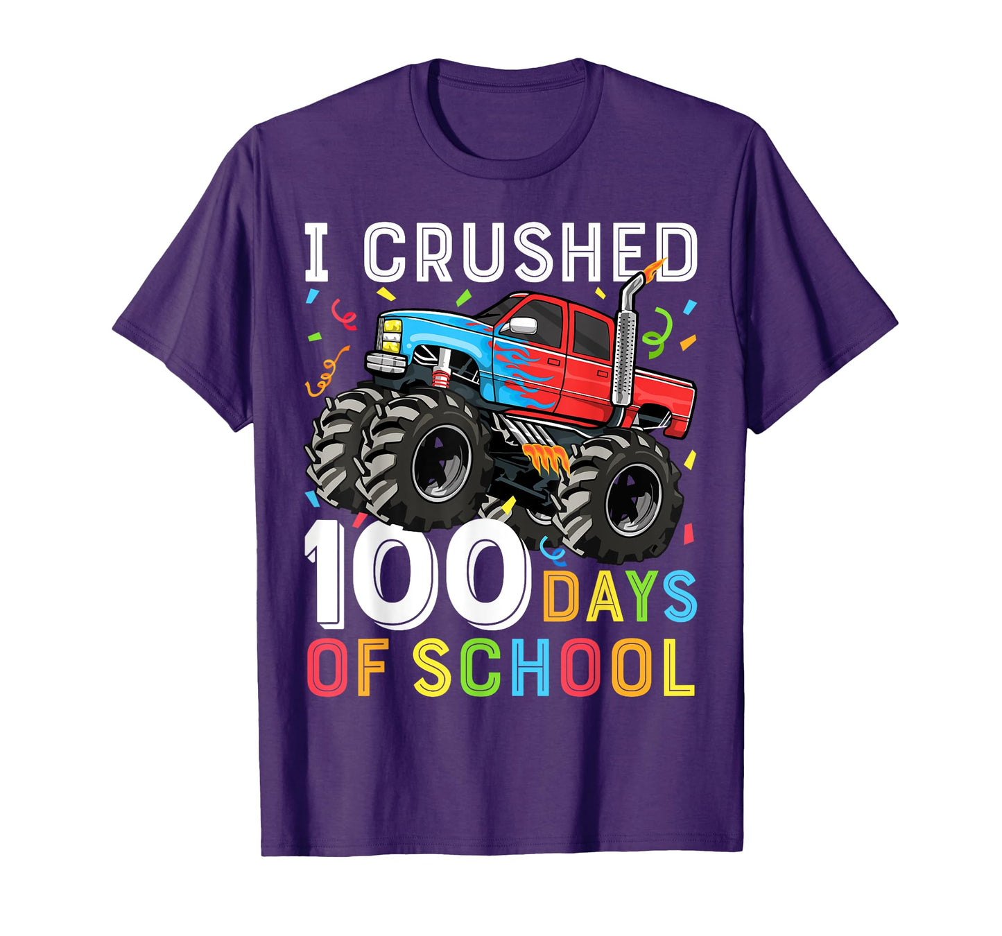 100 Days of School Monster Truck 100th Day of School Boys T-Shirt