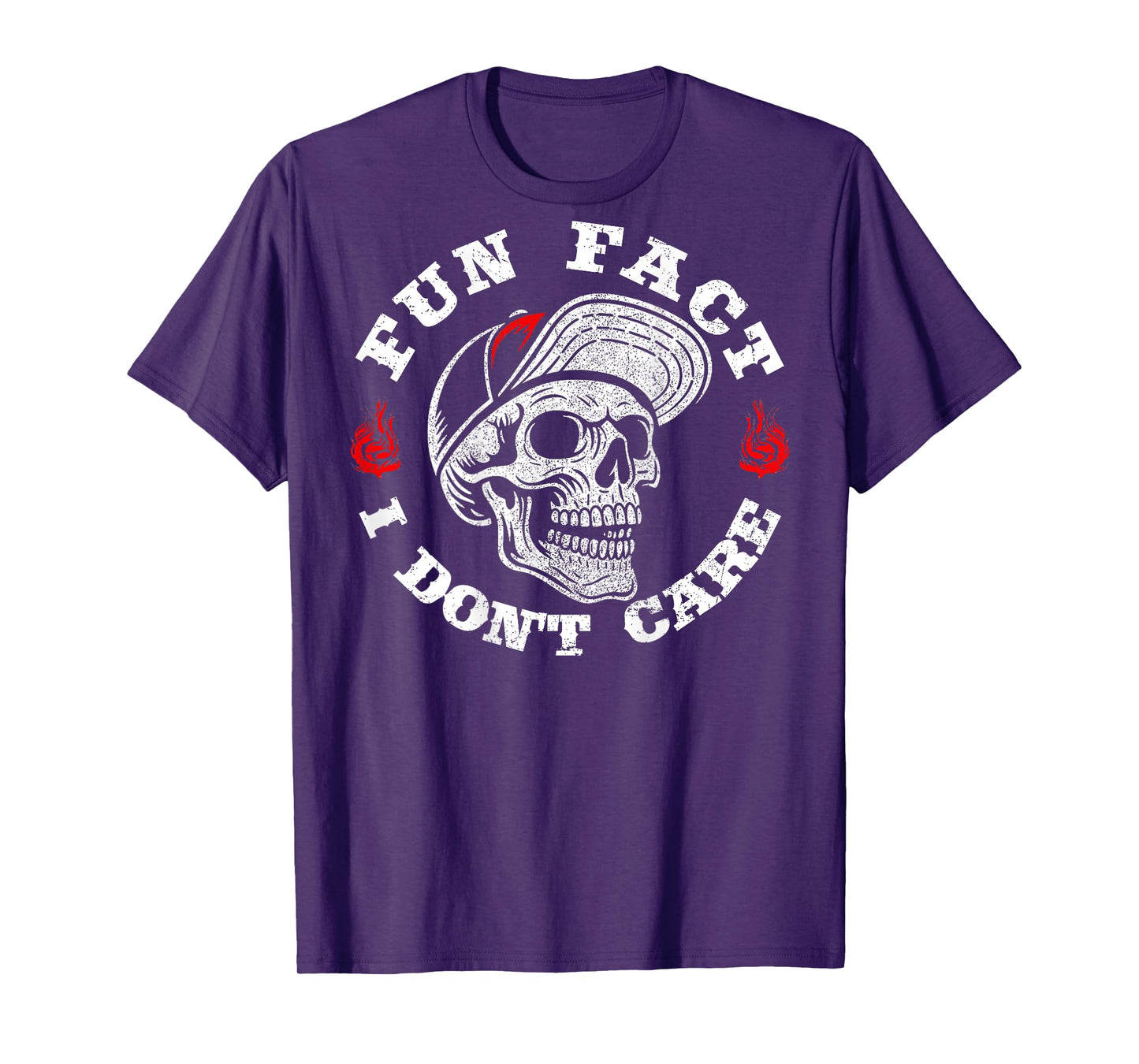 (ON Back) Fun Fact I Don't Care Funny Skeleton Saying Quote T-Shirt