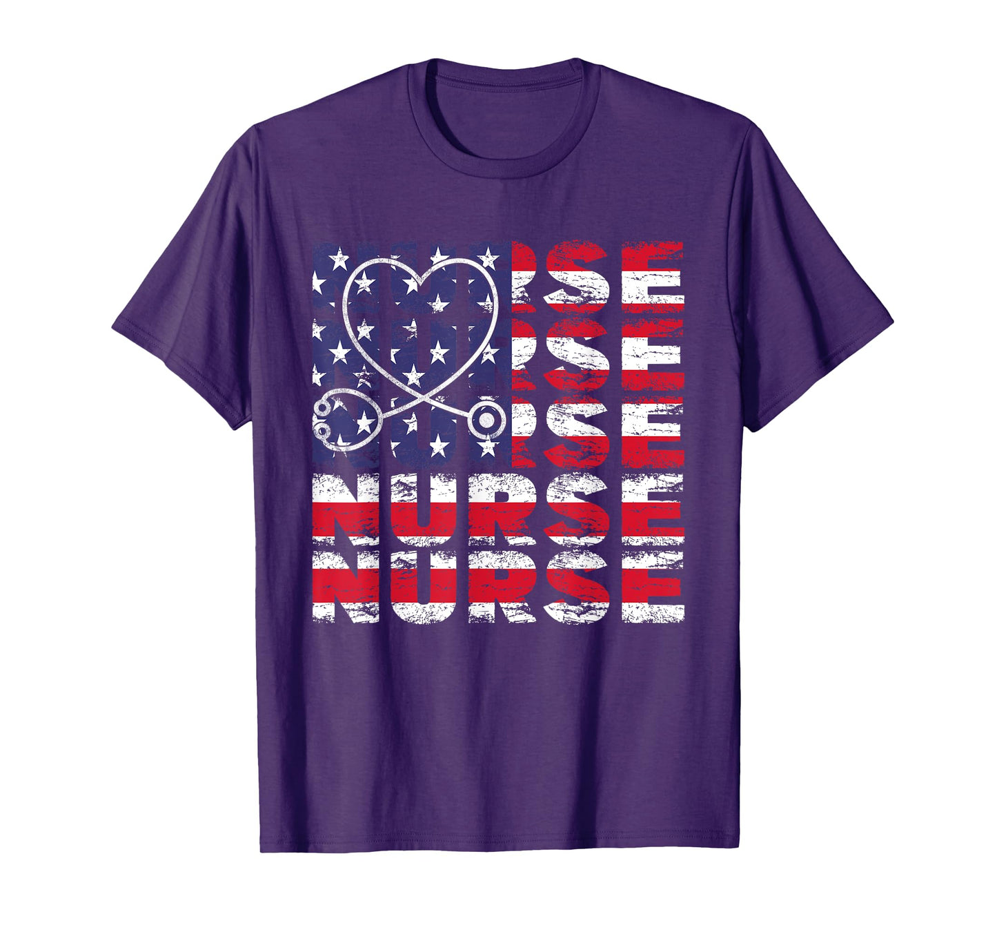 4th Of July Nurse American Flag Nursing USA Patriotic Women Kids Men T-Shirt