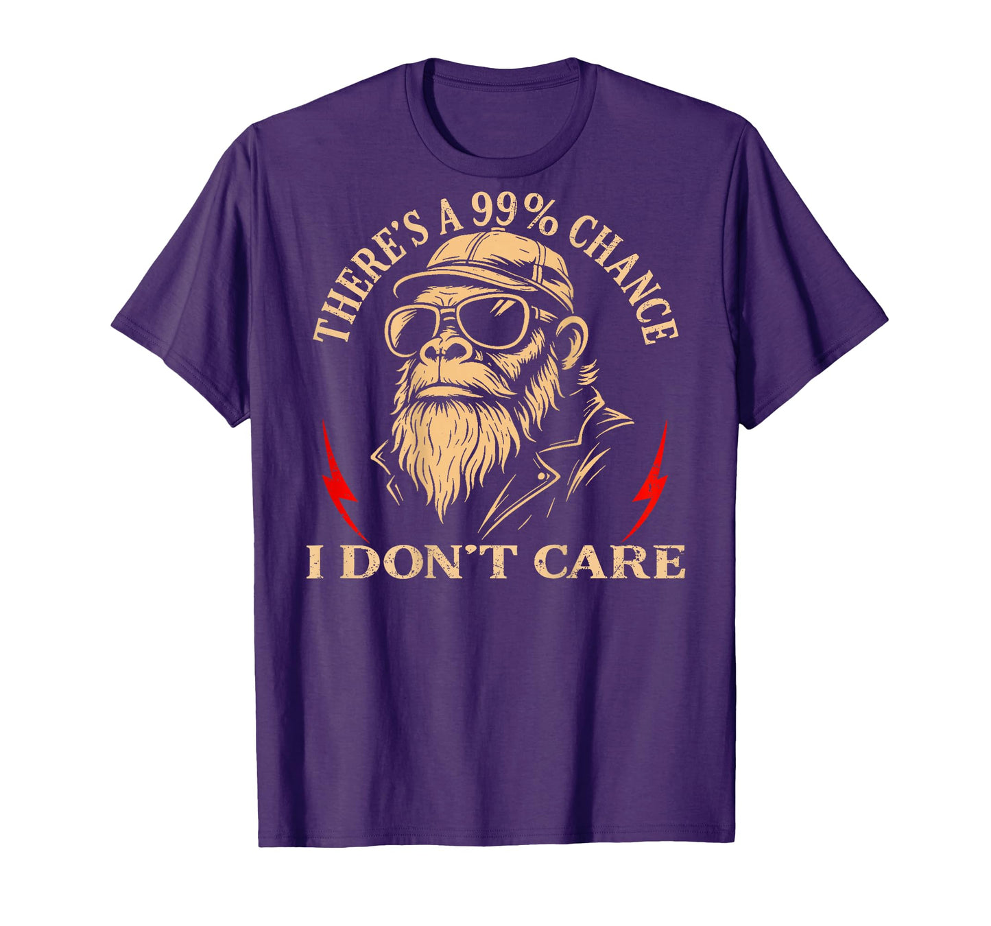 (ON Back) There's A 99% Chance I Don't Care Funny Monkey Men T-Shirt