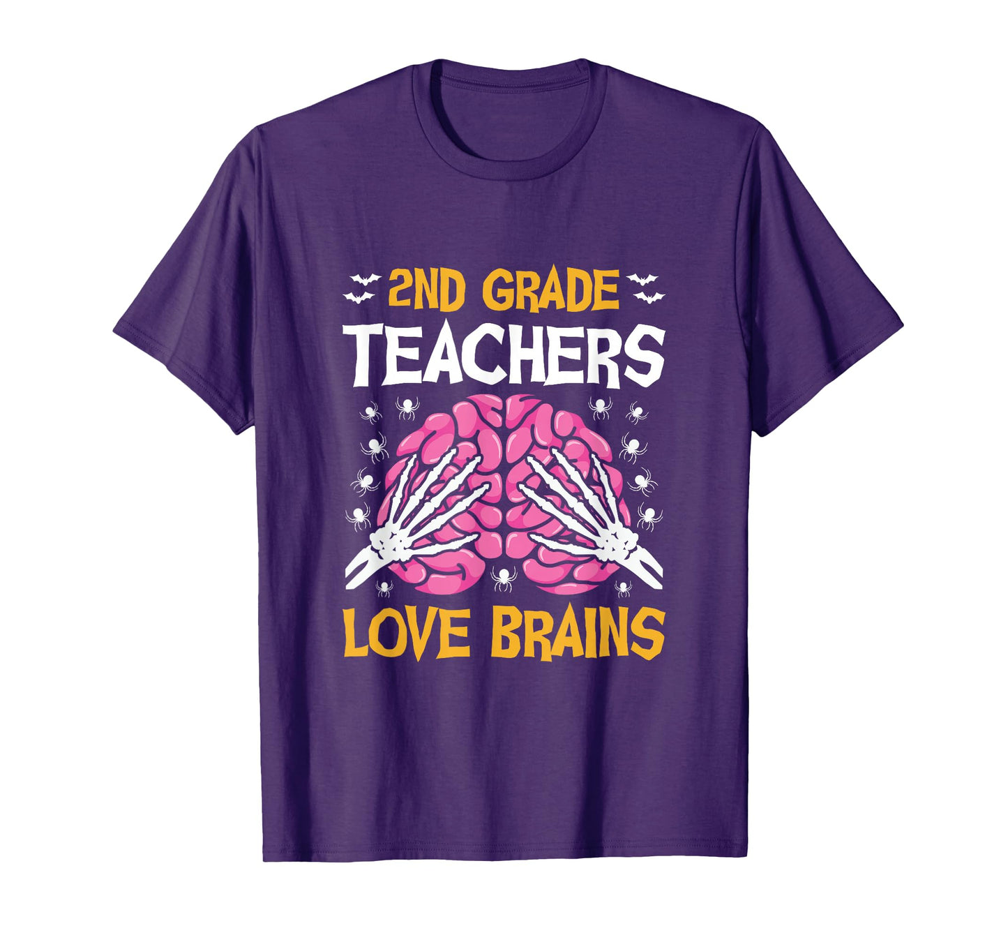2nd Grade Teachers Love Brains Funny Halloween School T-Shirt