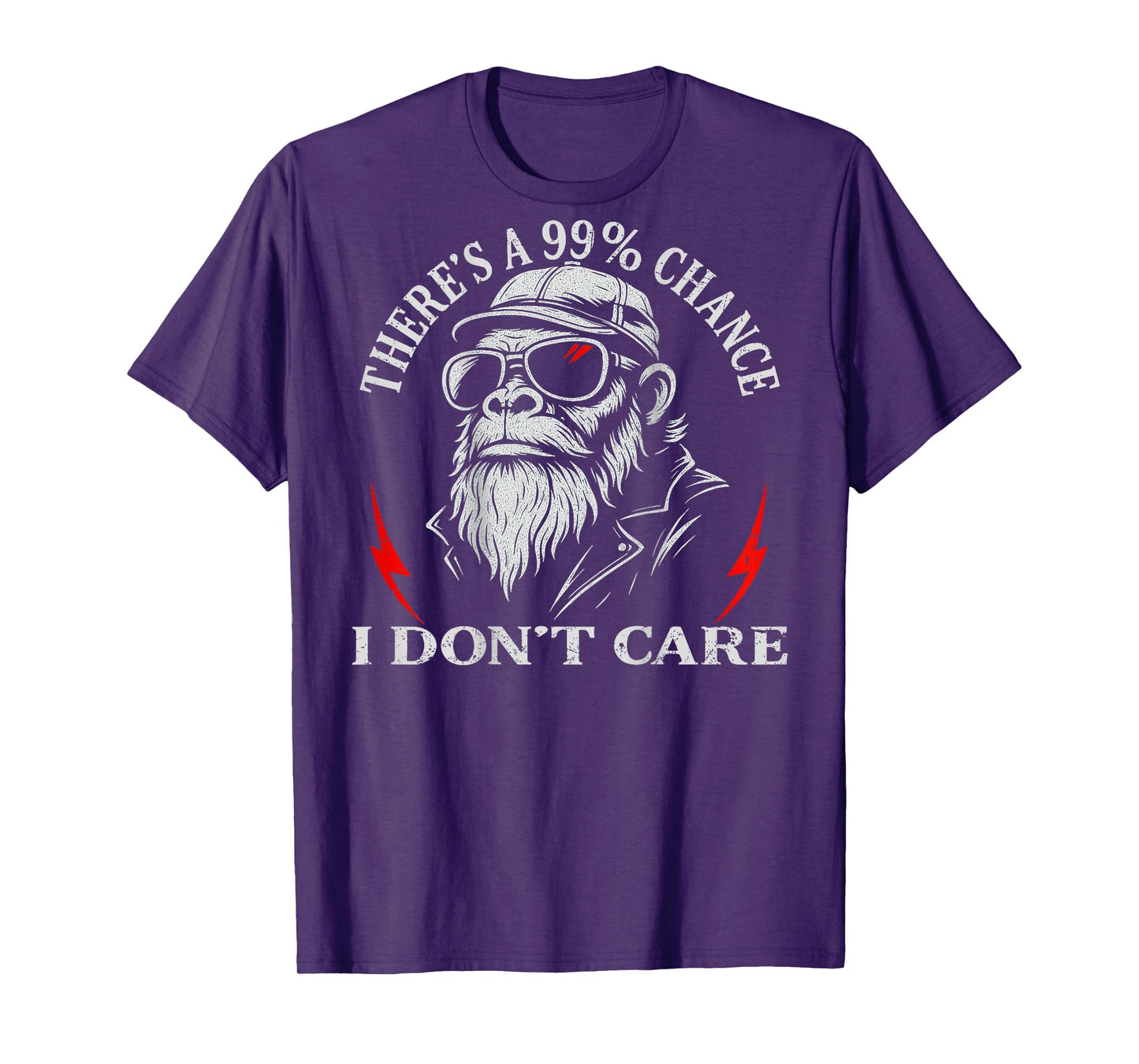 (ON Back) There's A 99% Chance I Don't Care Funny Monkey Men T-Shirt