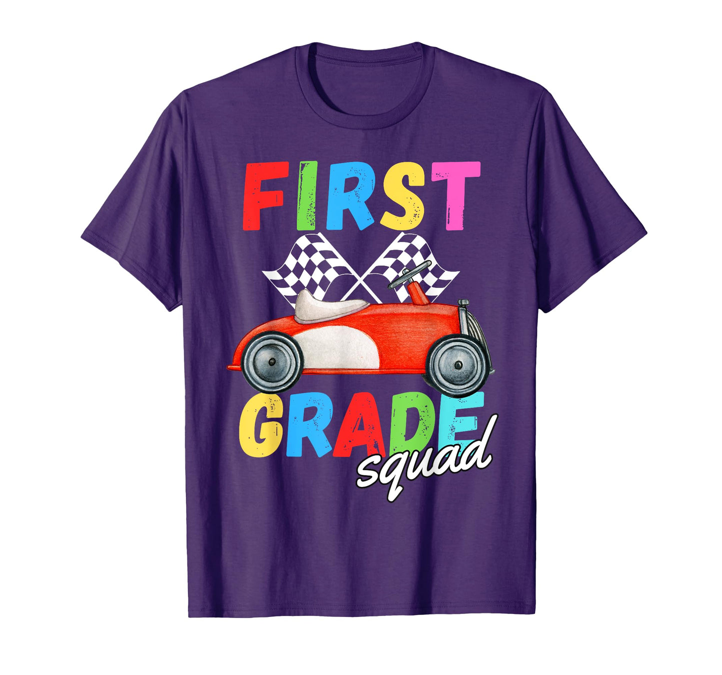 1st Grade Squad First Teacher Student Team Race Car Funny T-Shirt
