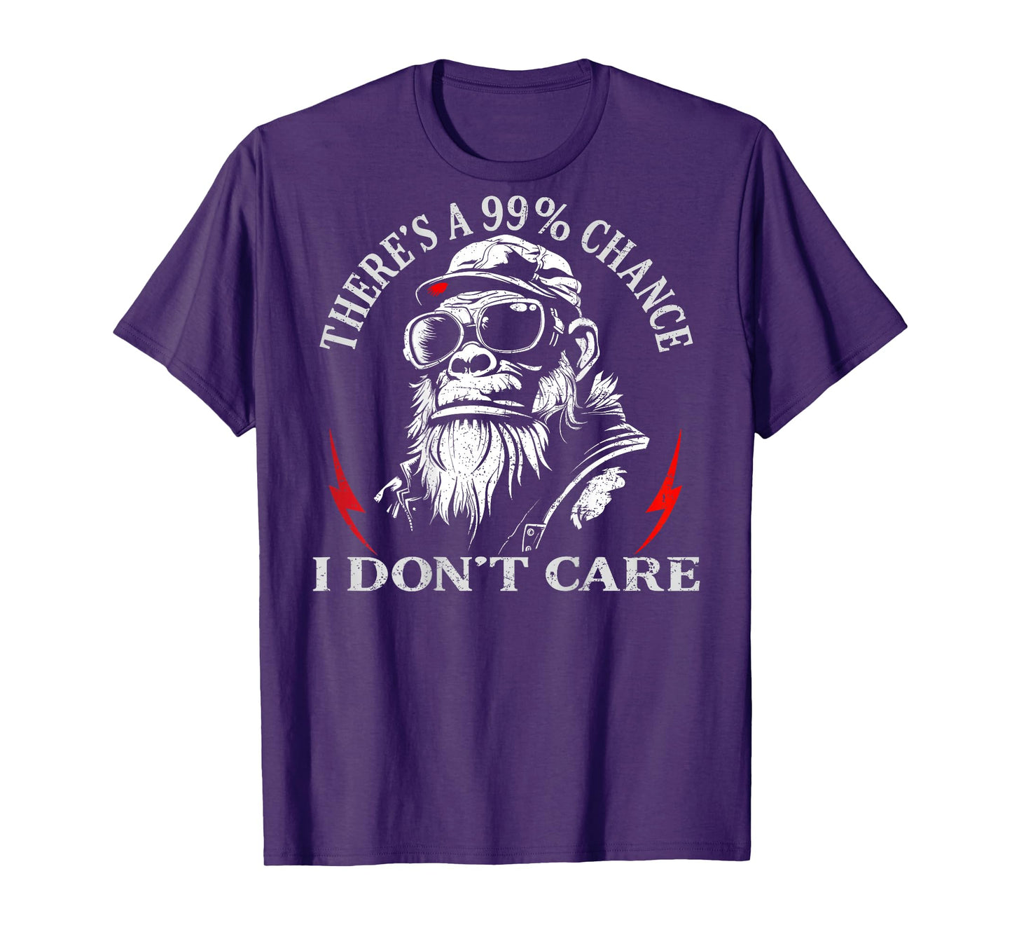 (ON Back) There's A 99% Chance I Don't Care Funny Monkey Men T-Shirt