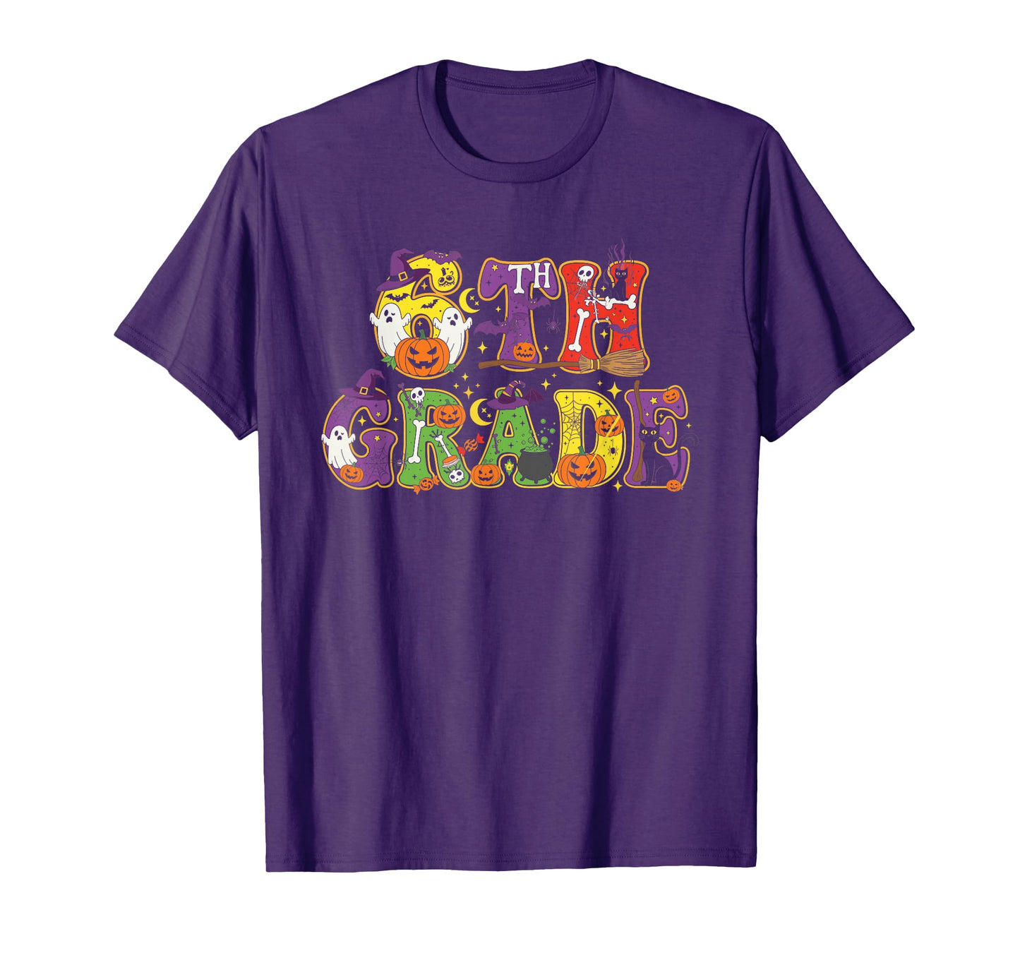 5th Grade Pumpkin Ghost Skeleton Halloween Kids Mens Womens T-Shirt