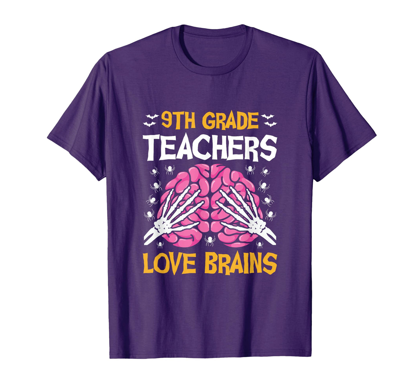 9th Grade Teachers Love Brains Funny Halloween School T-Shirt