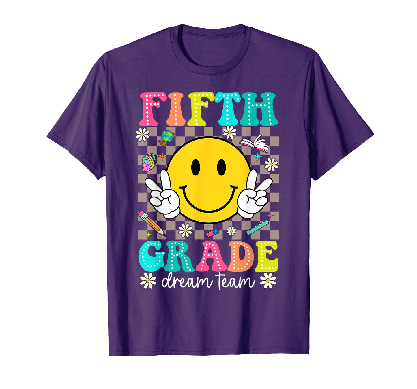 5th Grade Dream Team Smile Face First Day of Fifth Grade T-Shirt