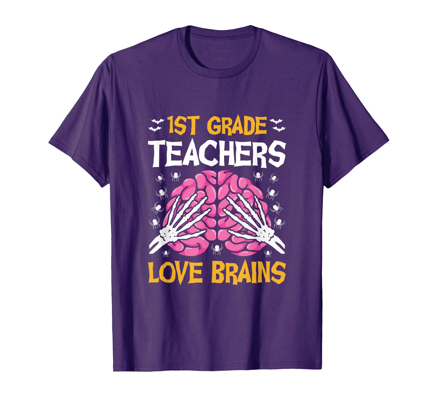 1st Grade Teachers Love Brains Funny Halloween School T-Shirt