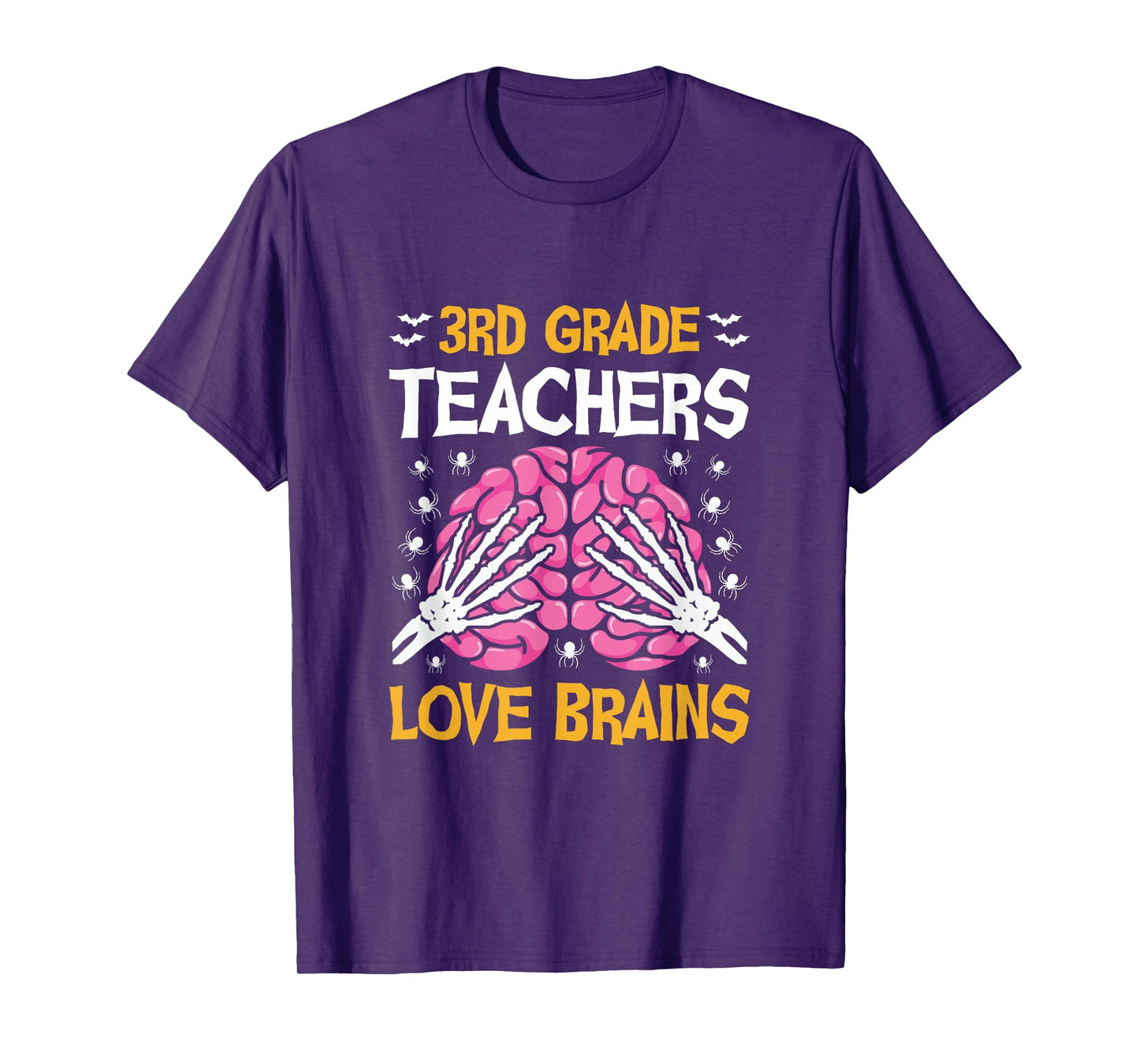 3rd Grade Teachers Love Brains Funny Halloween School T-Shirt