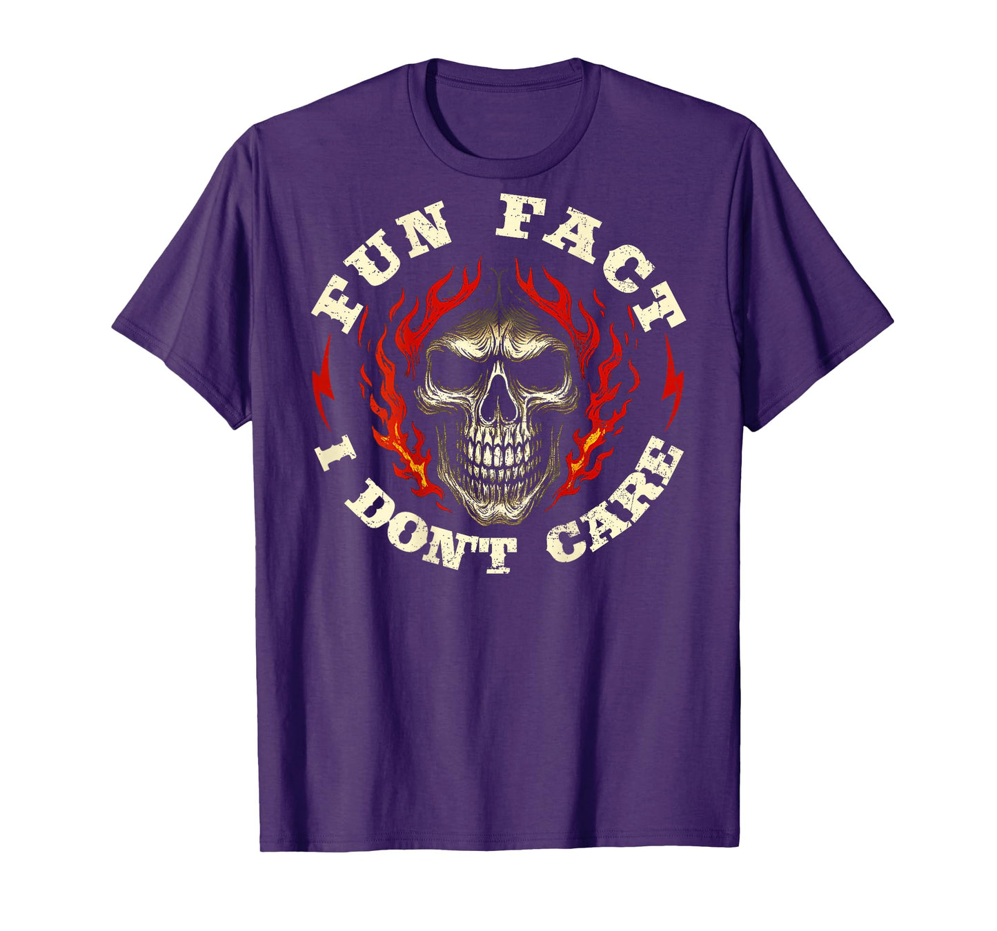 (ON Back) Fun Fact I Don't Care Funny Skeleton Saying Quote T-Shirt