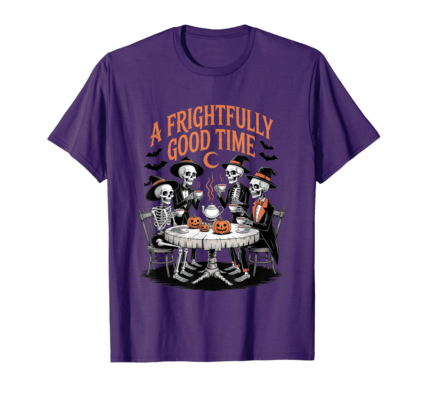 A Frightfully Good Time Tea Party Spooky Skeletons Halloween T-Shirt