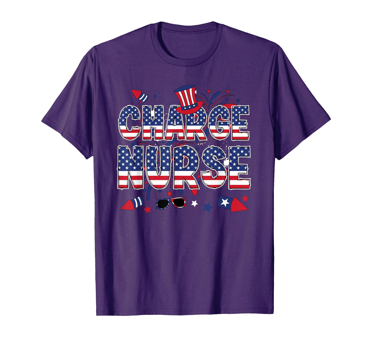 4th Of July Charge Nurse American Flag Charge Nursing T-Shirt