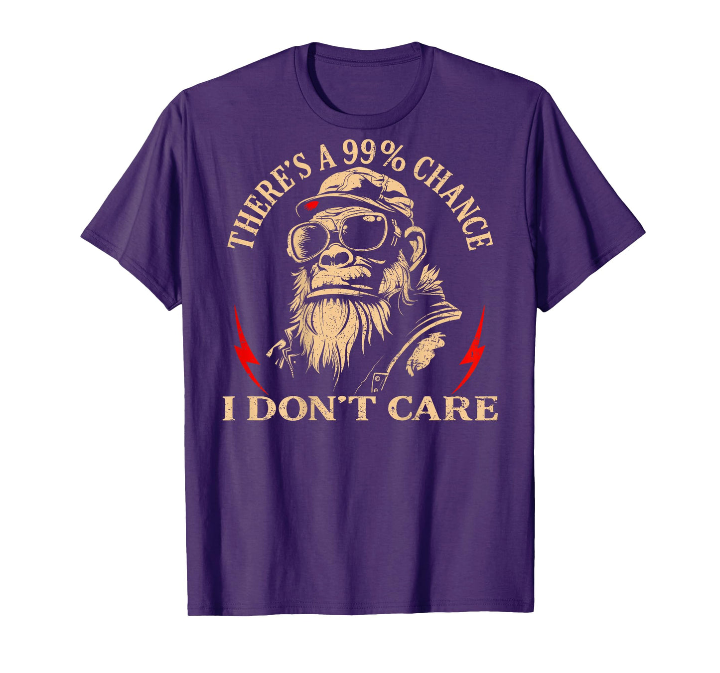 (ON Back) There's A 99% Chance I Don't Care Funny Monkey Men T-Shirt