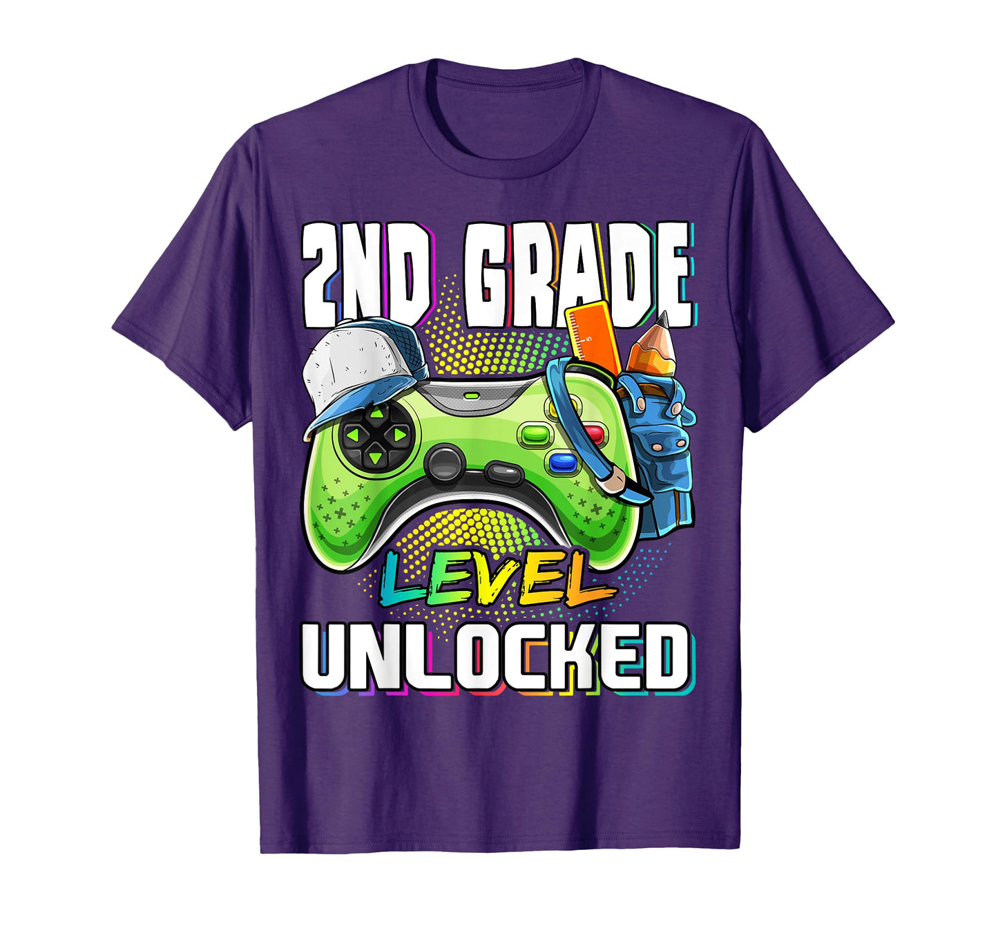 2nd Grade Level Unlocked Video Game Back to School Boys T-Shirt