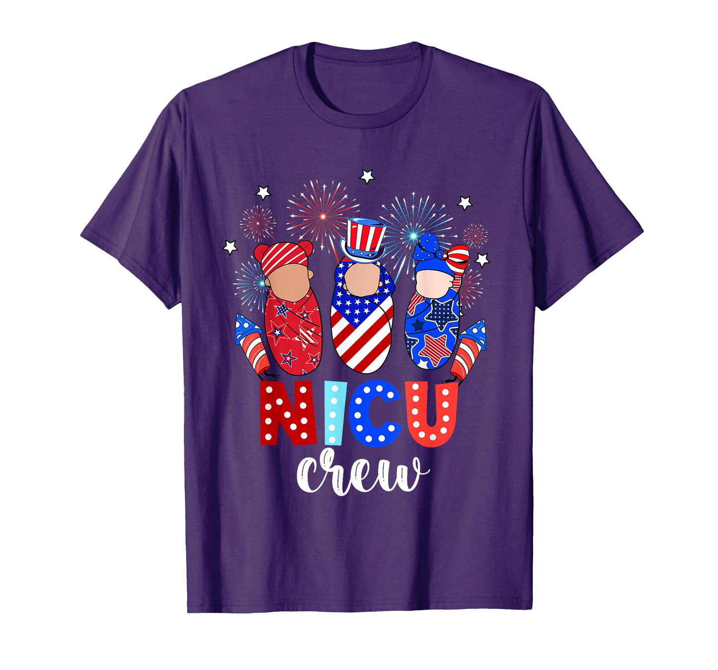 4th Of July NICU Crew NICU Nurse Fireworks T-Shirt