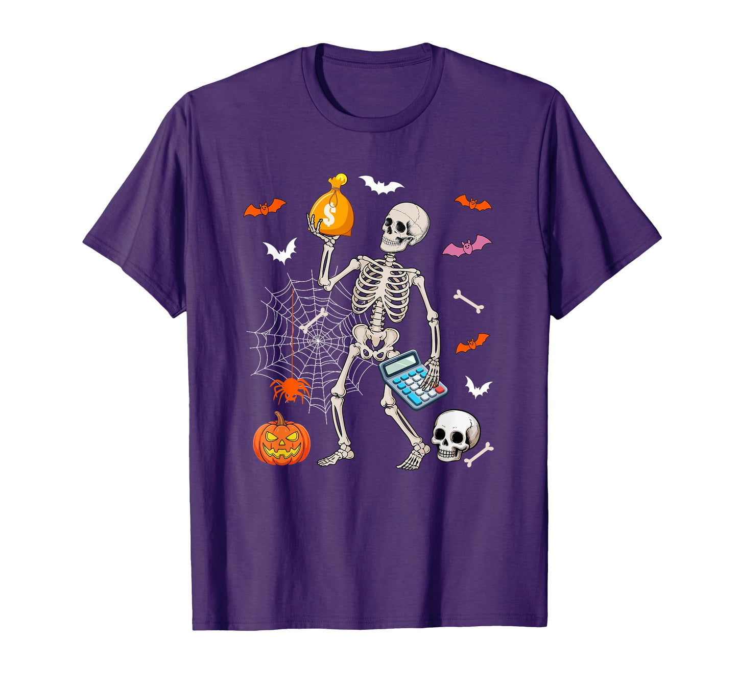 Accountant Job Horror Skeleton Halloween Costume Team T-Shirt
