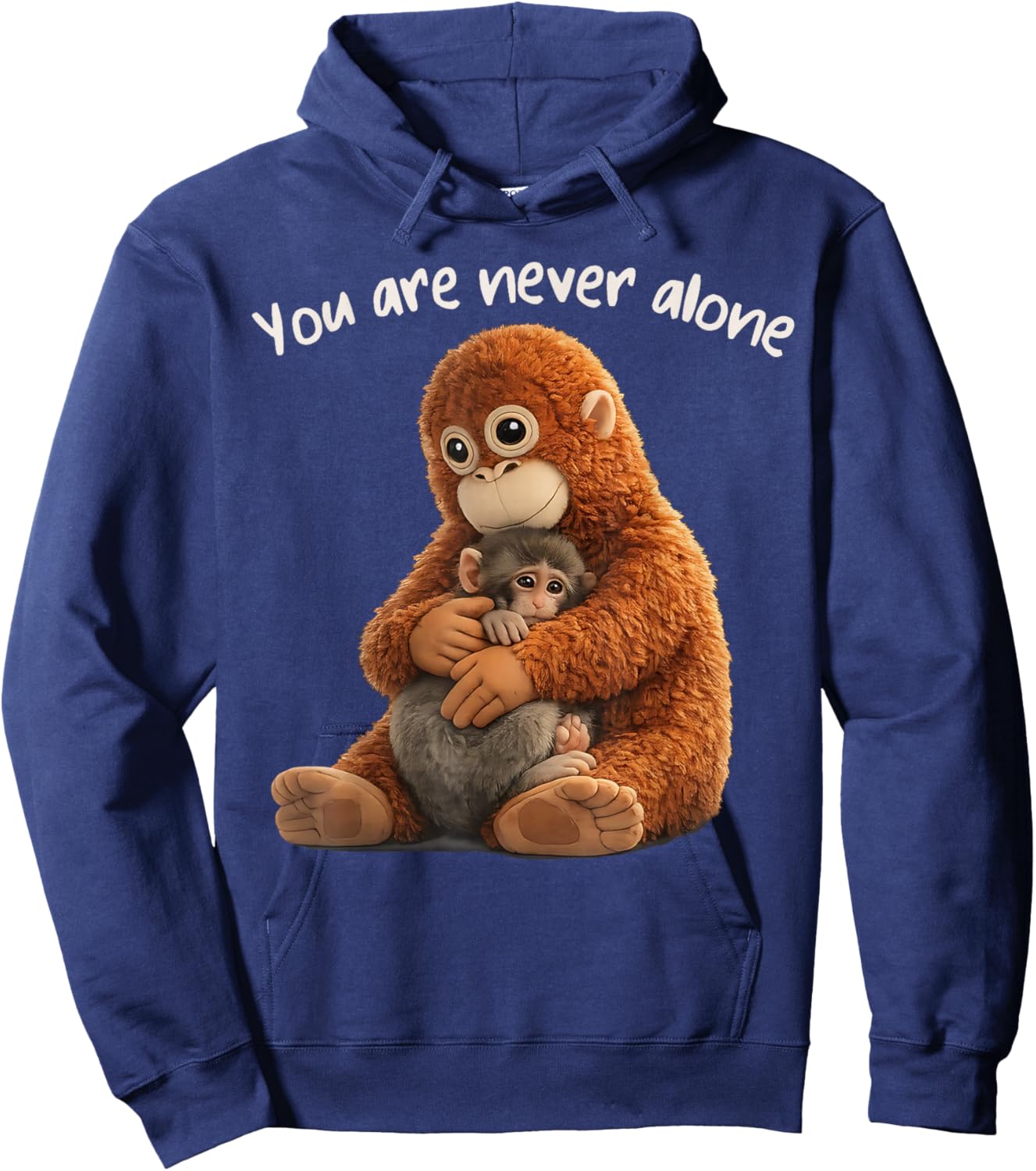 You are Never Alone Punch Monkey Animal Lover T-Shirt - Hoodie | Navy
