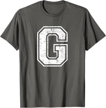Letter G Uppercase Alphabet Initial School College Varsity T-Shirt