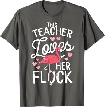 This Teacher Loves Her Flock Flamingo Teacher Class Gift T-Shirt