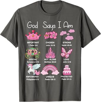 Christian God Say I Am Princess Jesus Kids Teen Girl Toddler T-Shirt