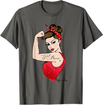 GirlPower Pinup Feminist Retro RosieRiveter Vintage Style T-Shirt