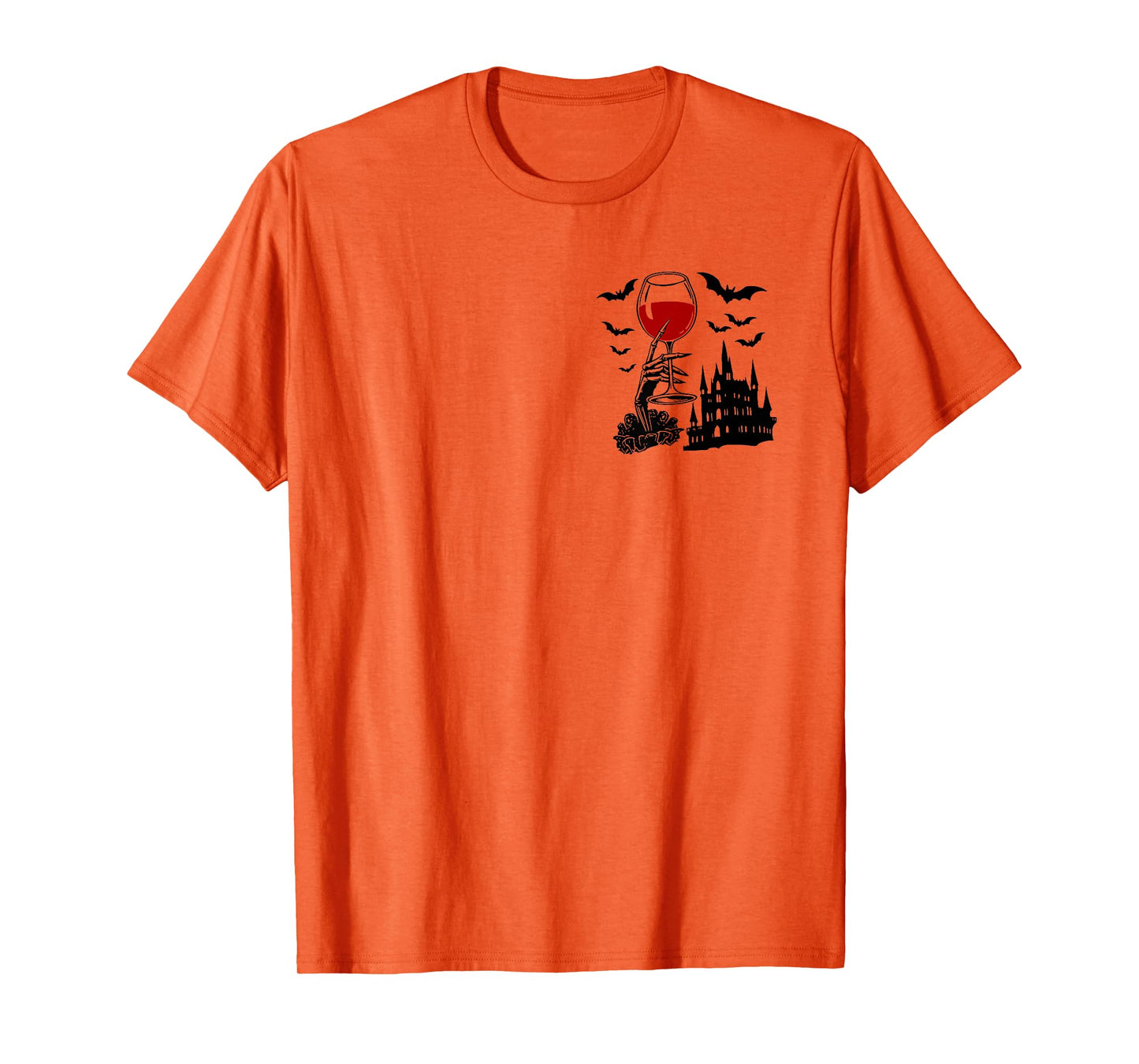 (2 Sided) Not My Blood Type Funny Skeleton Witch Halloween T-Shirt