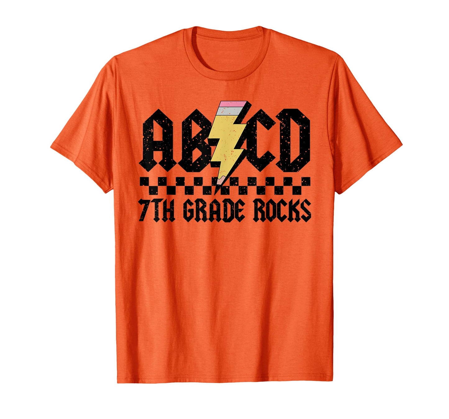 7th Grade Rock and Roll Letters ABCD Alphabet Back To School T-Shirt