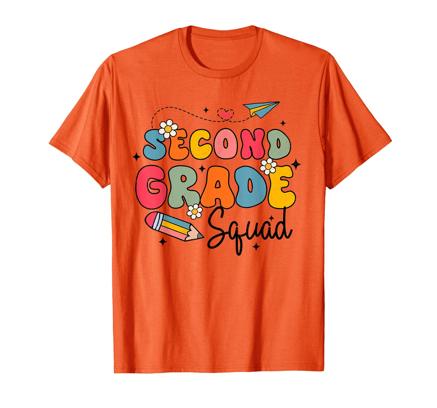 2nd Second Grade Squad Student Teacher Back To School Groovy T-Shirt